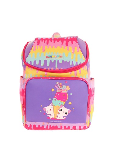 Elatae Su Geçirmez Kumaş Kız Çocuk Çok Gözlü Ortopedik Sırt Okul Çantası L5247 Lila