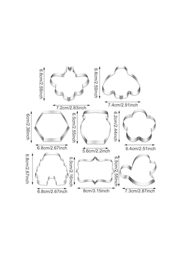 Moveevo 8 Parça Arı Temalı Çıkarıcı Set - Arı, Bal, Çiçek Ve Kovan Şekilleri İle Geleneksel Pastry Ve Kurabiye Yapımı Sarı