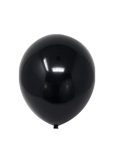 Siyah Balon Parlak Renkli 10'lu Paketli Balon 12 Inç - Siyah