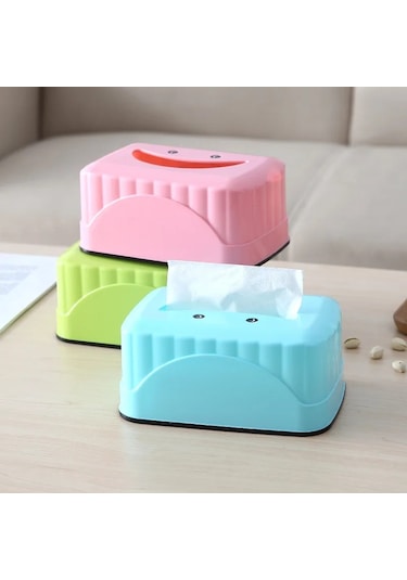 Sky Blue-1 Adet Sevimli Pp Gülümseme Yüz Doku Tutucu Kılıf Islak Mendil Peçete Kutusu Islak Mendil Saklama Kutusu Ev Odası Depolama Organizatör