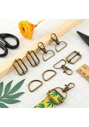 Fochsia 56 Parça Çanta Aparatı Seti 14 Antik Bronz Anahtarlık 21 D Halkası 21 Sürgülü Kulp