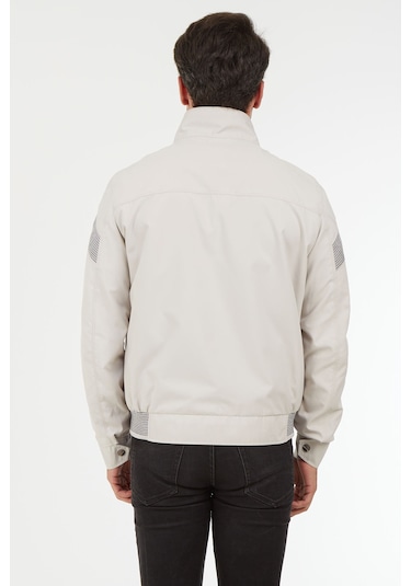 Sposo 1090 Su Itici Kumaş Regular Kalıp Taş Rengi Erkek Mont Taş