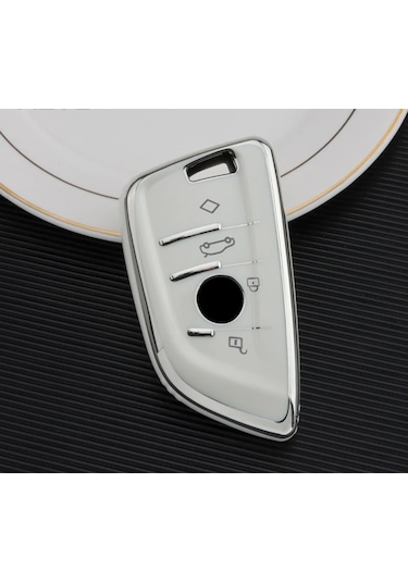 Bmw Uyumlu G02 Parlak Beyaz Silver Anahtar Kılıfı 