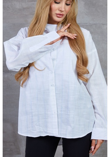 Dparis Çizgili Oversize Gömlek