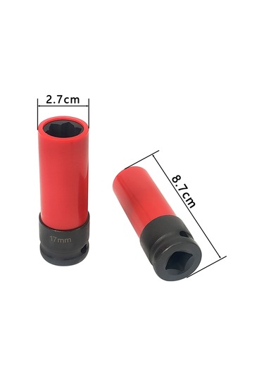 Konesam Mercedes Benz Uyumlu 17mm 6 Nokta Çiçek Desenli Tezyat Somunu, 1/2" Kare Giriş, 2009+ Model, 87mm Uzunluk, Korumalı Plastik Kılıf