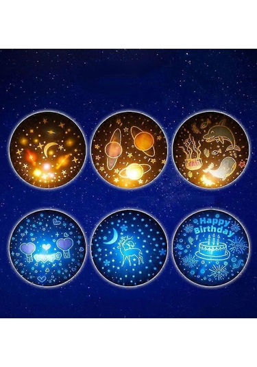 Shxx Çocuklar İçin Gece Lambası, Yıldız Gece Projeksiyon Lambası Çok Renkli
