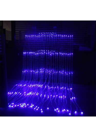 Soulader Led Şelale Işığı Dekoratif Aydınlatma Meteor Yağmuru Efekti Dize Ampul İçin Bahçe Balkon Parti Süs Mavi