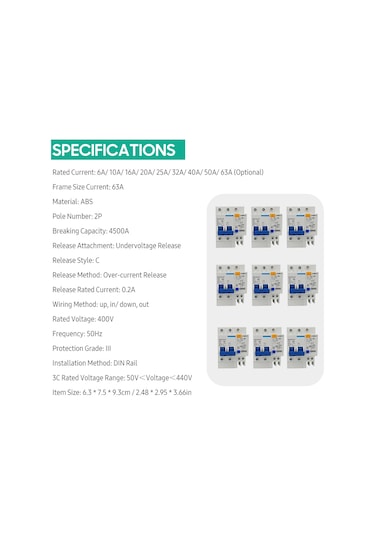 Konesam 2p 63a Ev Kaçak Akım Rölesi - Abs Malzeme, Dın Ray Montaj, Yüksek Hassasiyetli Kaçak Akım Koruma