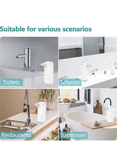 Xiaaokeji Sıvı Otomatik Sabunluk Temassız Ayarlanabilir Sabunluk Beyaz