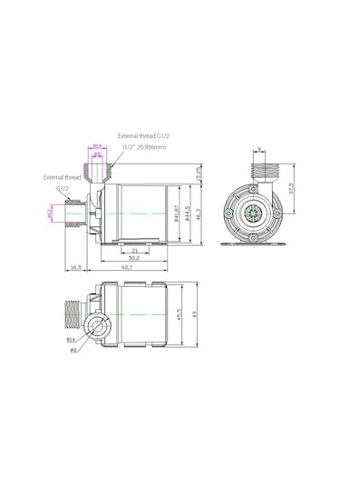 Jms Ultra Sessiz Mini DC 12 V Fırçasız Motor Su Pompası