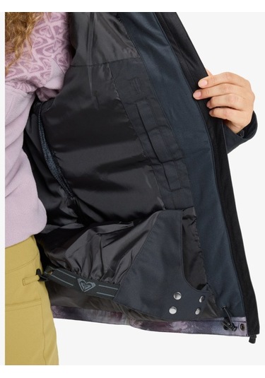 Roxy Jetty Block Jk Kadın Frost Gray - Plaid 1 Snowboard Ceketi Erjtj03528-slr1 Siyah - Mor