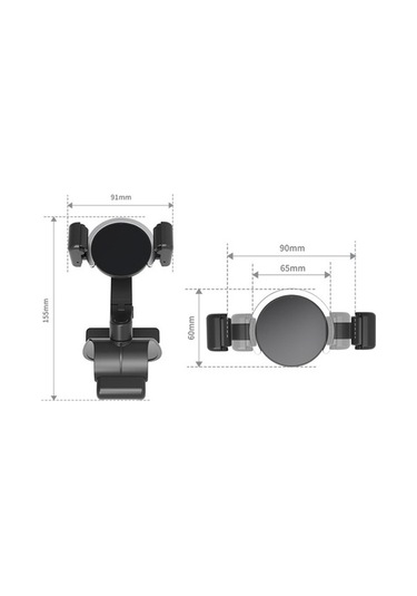 Wondernest 088 Park Telefonu İşaretli 360 Derece Dönen Araba Panel Telefon Tutucu Siyah Siyah