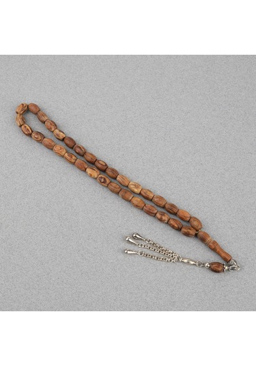 Kör Diken Ağacı Alpaka Püsküllü Fıçı Kesim 7.5x10mm Tesbih Kahverengi