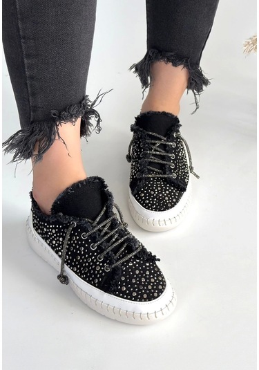 Guja Siyah Kot Bağcıklı Spor Ayakkabı Siyah