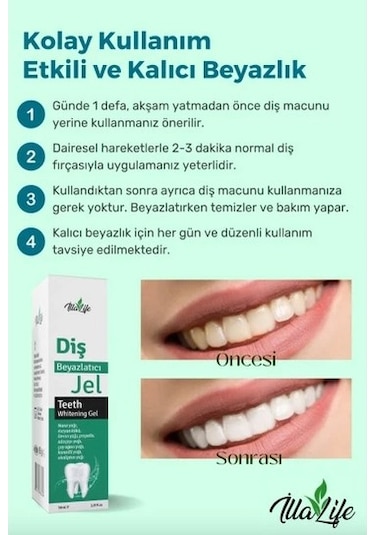 İlla Life Whitening Expert Hızlı Etkili Diş Beyazlatıcı Jel 50 ML