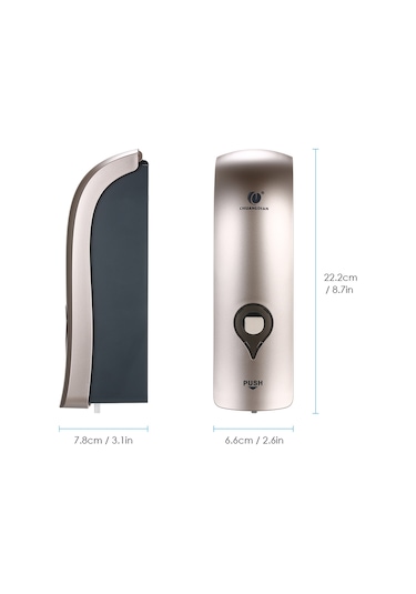 Hombey Duvar Takılı 300ml El Sabunu Dispenseri - Manuel Basma Tipi, Duş Jeli/şampuan Depolayıcı, Delme Gerekiyor, Şampanya Altın Rengi Cd-1049d Şampanya Altın