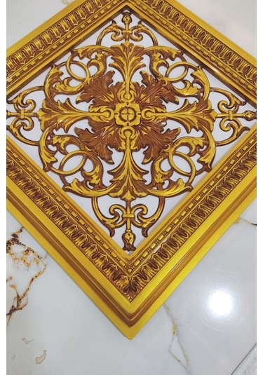 Saray Tavan 60 Cm Kahve Eskitme Dekoratif Saray Tavan Paneli Asma Tavan Uyumlu