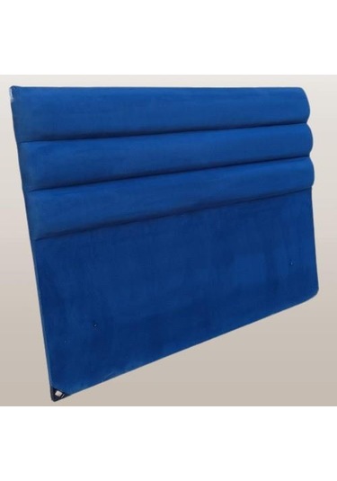 Dk 120'lık Tay Tüyü Mavi Kumaş Yatay Dilimli Model El Yapımı Çift Kişilik Başlık