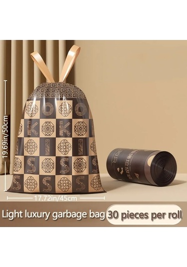 Zyzqstore 30 Adet Büzgülü Mutfak Çöp Torbaları, Sızdırmaz Atık Torbaları, Pratik Torba Seti