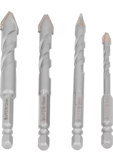 Besthome1 4'lü Sert Metal Matkap Ucu Seti - Cam, Seramik, Fayans İçin Yüksek Hassasiyetli Delme Aletleri
