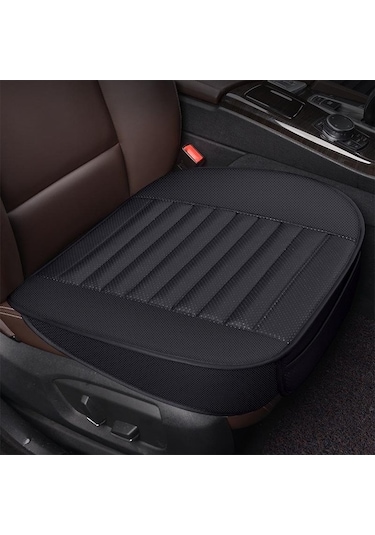 Novahub Siyah Evrensel Araba Koltuğu Kapağı Nefes Pu Deri Ped Mat Oto Sandalye Minderi Araba Ön Koltuk Kılıfı Dört Mevsim Kaymaz Mat Zh