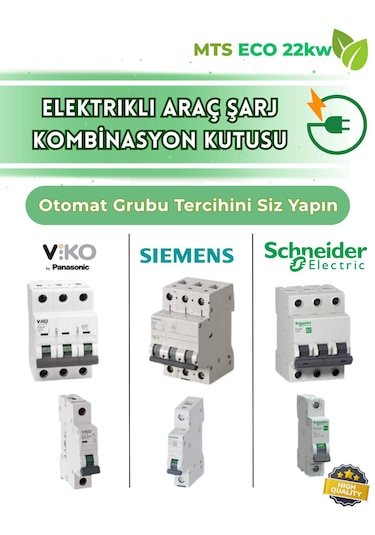 Elektrikli Araç Kombinasyon Kutusu Schneıder Sigorta 5x32a + 3x32a +1x16a 22kw Trifaze 7kw Monofaze Ayarlanabilir 7kw - 11kw - 22kw