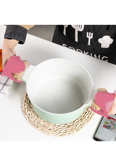 Reedark Çiftlü Silikon Isıya Dayanıklı Pişirme Eldiveni - Pembe -40 C/+240 C Diğer