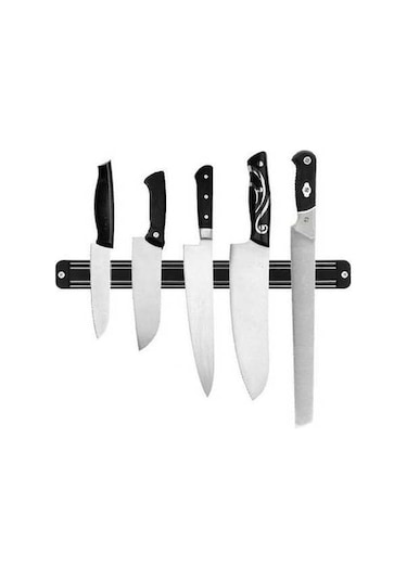 Flybuy Mıknatıslı Bıçak Askısı 33cm Kepçe Tutucu, Güçlü Mıknatıs, Mutfak Aksesuarı Siyah