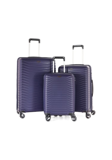 Ultra Dayanıklı 3'lü Set Valiz & Bavul Lacivert-1390 Lacivert