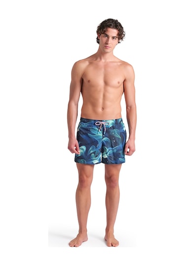 Arena Water Prints Beach Erkek Yeşil Deniz Şortu 007159630 Mavi