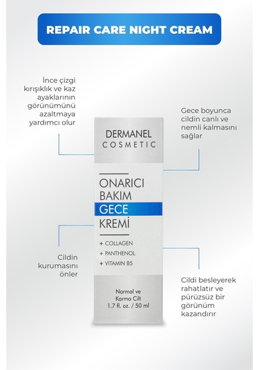 Dermanel Onarıcı Bakım Gece Kremi 50 ML