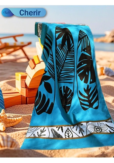 Cherir Mikrofiber Plaj Havlusu 420777460 Mavi-turkuaz