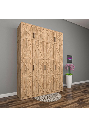 Quart 4 Kapılı Gardrop Mdf Sis Gri