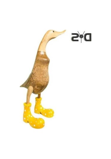 Novahub Zarif Sarı Sivilceli Ördek Heykeli, Reçine Wellies Çizme Figürü, Masaüstü Dekorasyon M