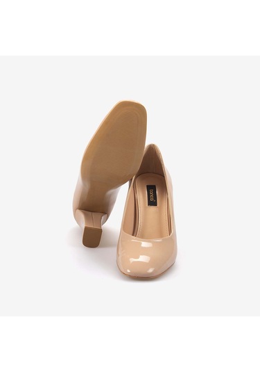 Kemal Tanca Kadın Topuklu Ayakkabı 13 Bej Rugan