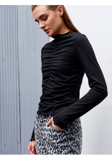 Dilvin 32112 Büzgülü Top-siyah Siyah