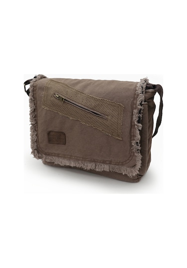 Old Cotton 7136 Kahverengi 14 İnç Laptop Omuz Postacı Çantası Kahve Rengi