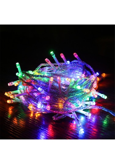 50m Led Dize Işıklar Noel Yeni Yıl Çelenk Dekorasyon Sokak Odası Ev Bahçe Dış Mekan Kullanımı Dıy Dekor, Cn Fiş, Watt: 50m 400leds Kırmızı Diğer