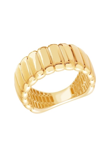 Gülaylar Diamond Line 527179821 Sarı Altın 14 Ayar Trend Yüzük