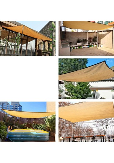 Ruicoo Dış Mekan Güneş Engeli Ağı - 95% Güneş Engelleme, Nefesli, Bitki Ve Balkon Koruyucu, 3m 5m Bej Hdpe Malzeme, Delikli Kenarlar İle Dayanıklı Bej