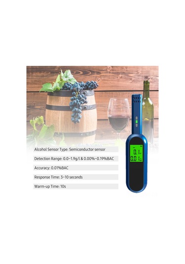 Şarj Edilebilir Nefes Alkol Test Cihazı Lcd Dijital Alkolmetre Taşınabilir El Tipi Sarhoş Sürüş Tespiti Ölçüm Aleti