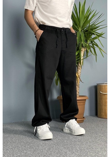 Beli Ve Paçası Bağcıklı Baggy Pantolon 001