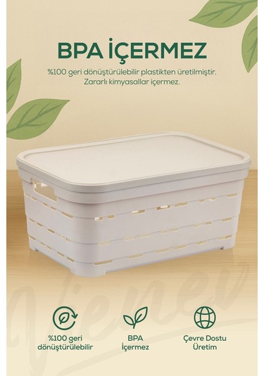 6'lı Kapaklı 3,8 Litre Delikli Saklama Kutusu Antrasit Antrasit