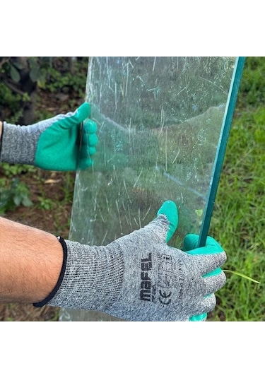 Mafel Mf 080 Lateks Kaplı Yeşil Camcı Eldiven No:10 Xl - 10'lu Ekonomik Paket