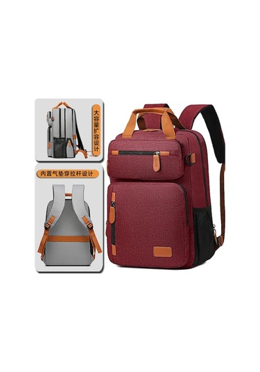 Büyük Kapasiteli Su Geçirmez Bilgisayar Seyahat Sırt Çantası Kırmızı Kırmızı