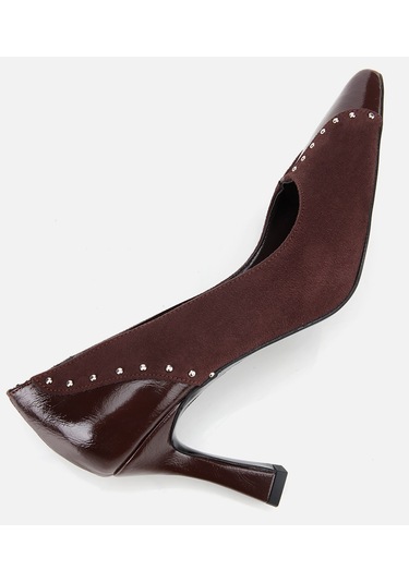 Hotiç Kadın Süet Kahverengi Taşlı İnce Topuklu Stiletto 01ayh314810a480 01ayh314810a480 Kahverengi
