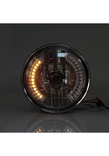 Aubyhe 8 İnç Motor Süspansiyeli Gündüz Farı, Retro Stili Led Ve Halojen Işık Kaynağı, Yüksek/düşük Far Seçeneği İle Yol Görüşünü Artırır