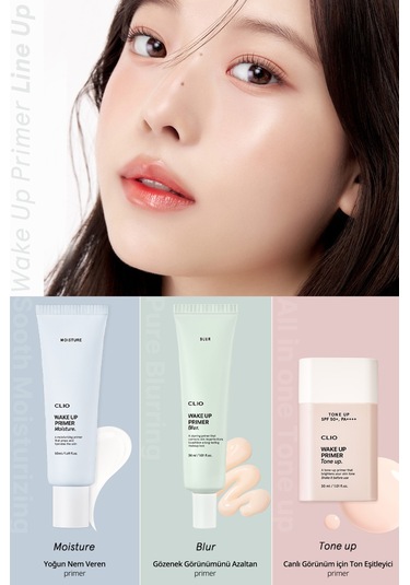 Uzun Süre Nemlendirme Sağlayan Makyaj Bazı Clio Wake Up Primer Moisture