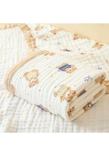 Aurora Banyo Havlusu Altlıkanlısaf Pamuklu Gazlı Bezocuk Banyo Havlusu Bebek Battiyesi Beyaz