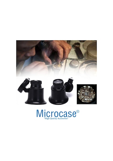 Microcase Saatçi Tamirci Göz Büyüteci 20X Işıklı Siyah - Al2450